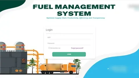 Halaman login FUMS Transport, sistem fuel supply & transport untuk grup tambang dan energi
